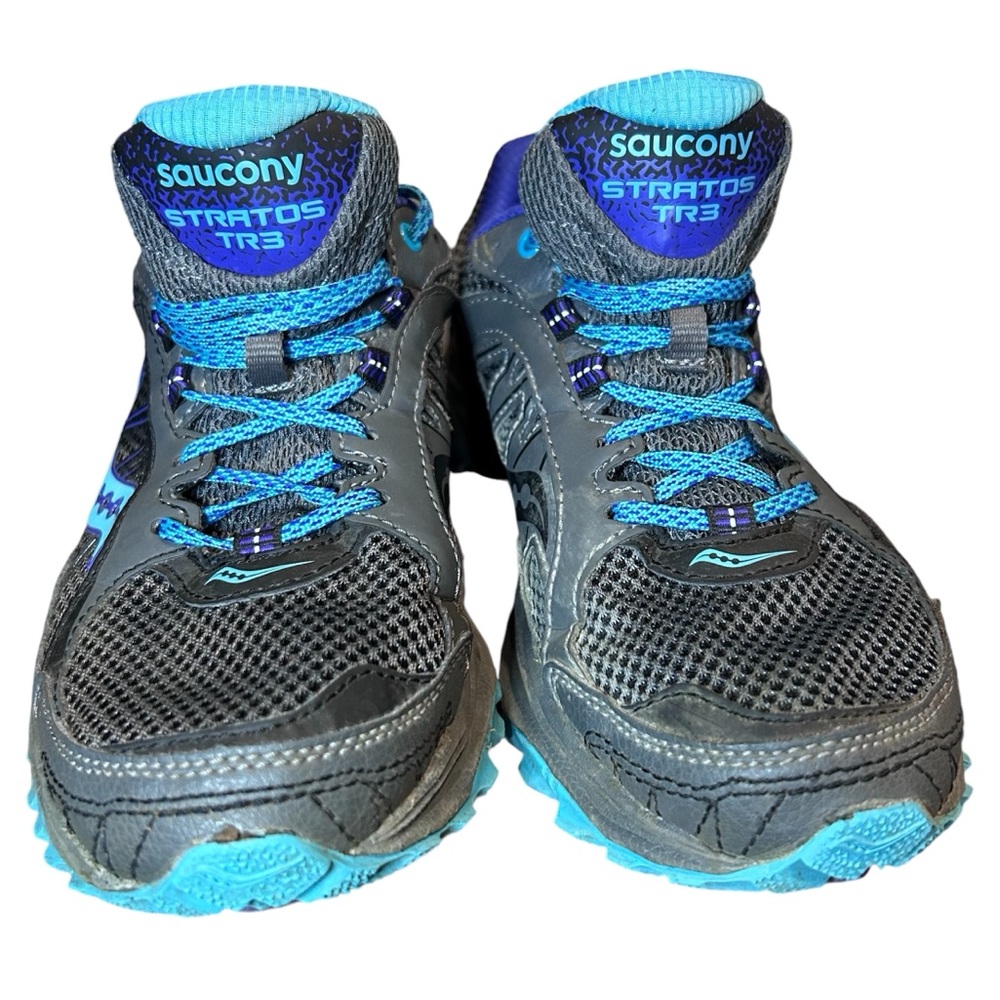 Saucony sneakers Stratos TR3 Goretex All terrain running‎ shoes 6.5 blue grey